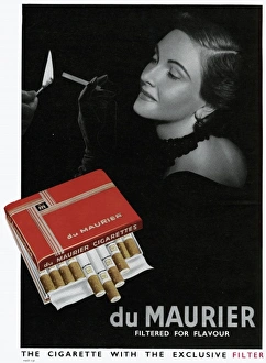 Advertisement for Du Maurier cigarettes Advertisement for Du Maurier cigarettes