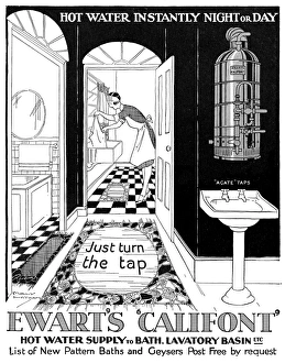 Advert for Ewarts Califront hot water 1928 Advert for Ewarts Califront hot water 1928