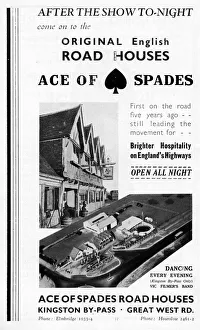 Advertisement for the famous Ace of Spades road house, the progenitor of a number of road Advertisement for the famous Ace of Spades road house, the progenitor of a number of road