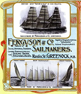 Advert, Ferguson & Co, Sailmakers, Greenock, Scotland Advert, Ferguson & Co, Sailmakers, Greenock, Scotland