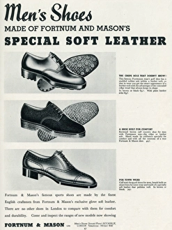 Advert for Fortnum and Mason, mens shoes 1935 Advert for Fortnum and Mason, mens shoes 1935