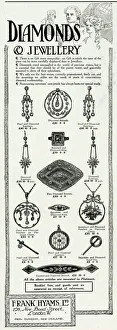 Advert for Frank Hyams Ltd, diamonds jewellery 1911 Advert for Frank Hyams Ltd, diamonds jewellery 1911