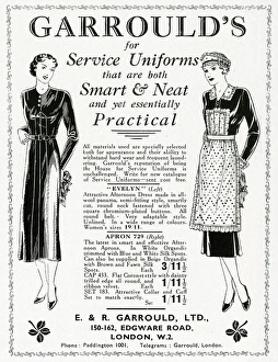 Advert for Garroulds uniforms for maids 1937 Advert for Garroulds uniforms for maids 1937