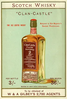 Advertisement, Gilbeys Scotch Whisky, Clan-Castle Advertisement, Gilbeys Scotch Whisky, Clan-Castle