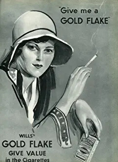 Vintage Tobacco Products Prints: Advert for Gold Flake Cigarettes