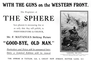 Ad for Goodbye Old Man by Matania, WW1 Ad for Goodbye Old Man by Matania, WW1