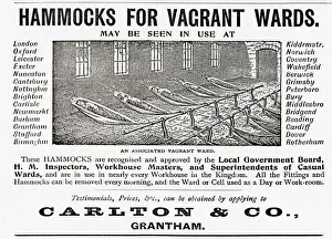 Advertisement for hammocks for workhouse vagrant wards Advertisement for hammocks for workhouse vagrant wards
