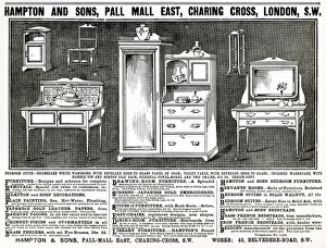 Advert for Hampton & Sons bedroom suite 1886 Advert for Hampton & Sons bedroom suite 1886
