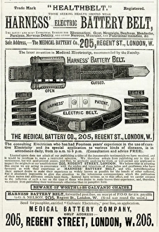 Advert for Harness Electric Battery Belt 1884 Advert for Harness Electric Battery Belt 1884