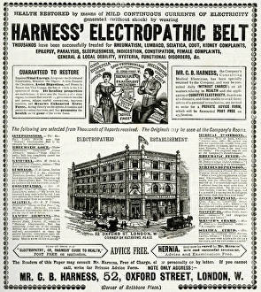 Advert for Harness Electropathic Belt 1889 Advert for Harness Electropathic Belt 1889