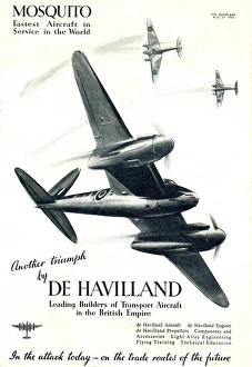 Advert for the De Havilland Mosquito fighter aircraft