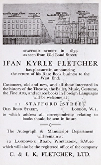 Advertisement, Ifan Kyrle Fletcher rare book seller, London Advertisement, Ifan Kyrle Fletcher rare book seller, London