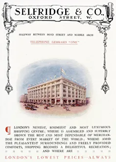 Advertising insert for the newly opened Selfridges department store on Oxford Street Advertising insert for the newly opened Selfridges department store on Oxford Street