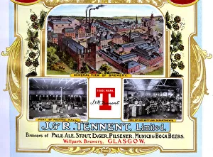 Advert, J & R Tennent Limited, Glasgow, Scotland Advert, J & R Tennent Limited, Glasgow, Scotland