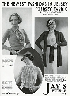Advert for Jays jersey knitwear for women 1937 Advert for Jays jersey knitwear for women 1937