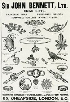 Advert for John Bennett jewellers, novelty jewellery 1901 Advert for John Bennett jewellers, novelty jewellery 1901