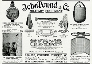 Advert for John Pound & Co military equipment 1915 Advert for John Pound & Co military equipment 1915