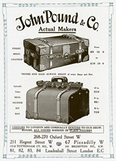 Advert for John Pound & Co travel trunks 1912 Advert for John Pound & Co travel trunks 1912