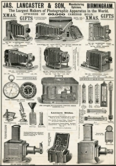 Advert for Lancaster & Sons bellows cameras 1890 Advert for Lancaster & Sons bellows cameras 1890