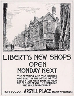 Advertisement for Libertys new shops, London Advertisement for Libertys new shops, London