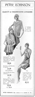 Advert for Lingerie at Peter Robinson Department store, Lond Advert for Lingerie at Peter Robinson Department store, Lond