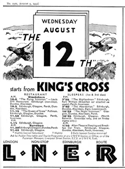 Advertisement for LNER routes north to Scotland Advertisement for LNER routes north to Scotland