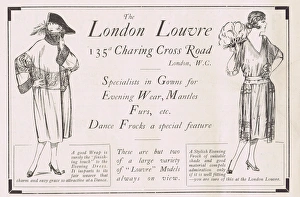 Advert for the London fashion house of the London Louvre, 19 Advert for the London fashion house of the London Louvre, 19