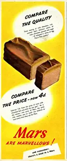 Old Advertising Posters Prints: Advertisement, Mars Bar