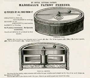 Advert for Marshalls patent freezer 1899 Advert for Marshalls patent freezer 1899