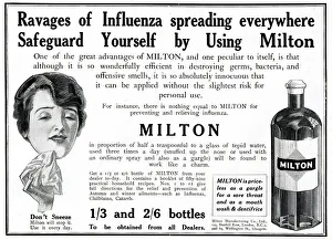 Advert for Milton against influenza 1918 Advert for Milton against influenza 1918