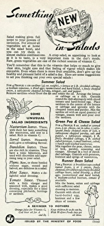 Advert for the Ministry of Food 1945 Advert for the Ministry of Food 1945