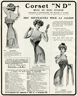 Advert for N D Eynede Paris corsetmarker 1909 Advert for N D Eynede Paris corsetmarker 1909