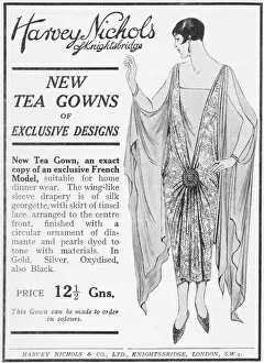 Advert for a new tea gown from Harvey Nichols, London, 1925 Advert for a new tea gown from Harvey Nichols, London, 1925