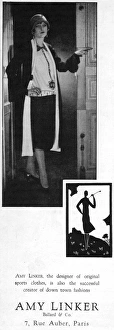Advert for the Paris fashion house of Amy Linker, 1926 Advert for the Paris fashion house of Amy Linker, 1926