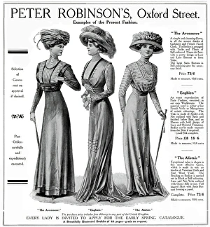 Advert for Peter Robinsons womens spring dresses 1909 Advert for Peter Robinsons womens spring dresses 1909