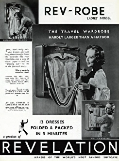 Advert for Revelation travel wardrobe 1938 Advert for Revelation travel wardrobe 1938