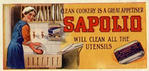 Advertisement, Sapolio Washing-Up Soap Advertisement, Sapolio Washing-Up Soap