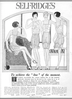 Advert for Selfridges for corsets, London, 1926 Advert for Selfridges for corsets, London, 1926