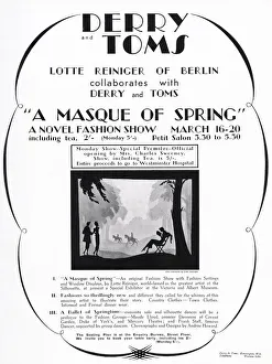 Advertisement for a spring fashion event at the London department store, Derry and Toms Advertisement for a spring fashion event at the London department store, Derry and Toms