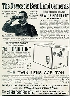 Advert for Stereoscopic Company, hand-held cameras 1894 Advert for Stereoscopic Company, hand-held cameras 1894