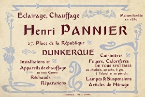 Advertising trade card, Henri Pannier, Dunkirk, France Advertising trade card, Henri Pannier, Dunkirk, France