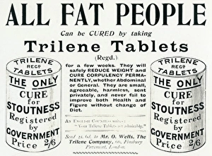 Advert for Trilene Tablets, weight loss 1898 Advert for Trilene Tablets, weight loss 1898