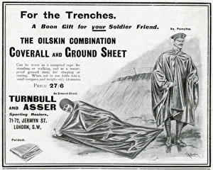 Advert for Turnbull and Asser poncho and ground-sheet 1915 Advert for Turnbull and Asser poncho and ground-sheet 1915