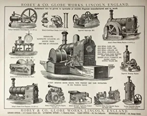 Advertisement for various types of steam engine Advertisement for various types of steam engine