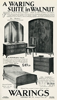 Advert for Waring furniture suite in walnut 1930 Advert for Waring furniture suite in walnut 1930