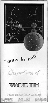 Advert for Worth perfume Dans La Nuit, Paris 1926 Advert for Worth perfume Dans La Nuit, Paris 1926