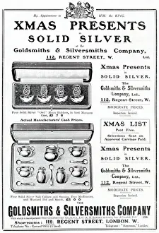 Advert for Xmas presents in solid silver at the Goldsmiths & Silversmiths Company Advert for Xmas presents in solid silver at the Goldsmiths & Silversmiths Company