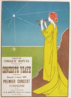 Prints of Poster for a classical music concert starring the Belgian violinist, conductor and composer Eugene Ysaye Music Prints: Eugene Ysaye Brussels Print
