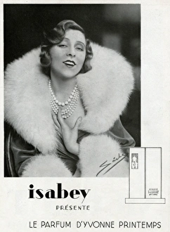 Advertisement for Yvonne Printemps perfume by Isabey Advertisement for Yvonne Printemps perfume by Isabey
