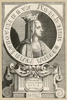 Print of Queen Adelheide, Louis Le Begue's consort